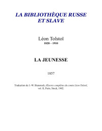 Tolstoï — La Jeunesse