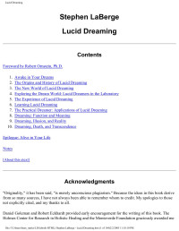 Stephen LaBerge — Lucid Dreaming