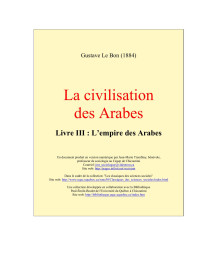 Gustave Le Bon — La civilisation des Arabes - Livre III