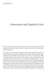 Jürgen Habermas — Conservatism and Capitalist Crisis