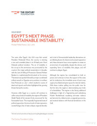 Hanna — Egypt's Next Phase; Sustainable Instability, The Century Foundation