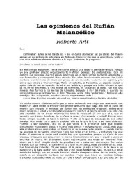 juan — Arlt, Roberto - Opiniones Del Rufian