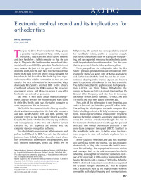 Kirt E. Simmons — Electronic medical record and its implications for orthodontists