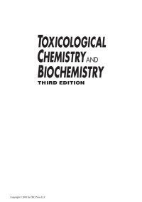 Stanley E. Manahan — TOXICOLOGICAL CHEMISTRY AND BIOCHEMISTRY - THIRD EDITION