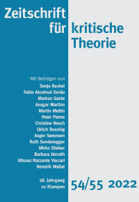 Sonja Buckel;Fabio Akcelrud Durao;Markus Gante;Ansgar Martins;Martin Mettin;Peter Palme;Christine Resch;Ulrich Ruschig;Asger Srensen;Ruth Sonderegger;Barbara Umrath;Hendrik Wallat;Mirko Stieber;Ulisses Razzante Vaccari;Sven Kramer;Gerhard Schweppenhuser; — Zeitschrift fr kritische Theorie / Zeitschrift für kritische Theorie, Heft 54/55