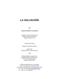 Lewis Sperry Chafer — La Salvación