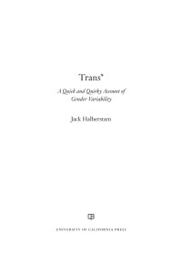 Halberstam, Judith — Trans