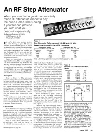 ARRL — An RF Step Attenuator