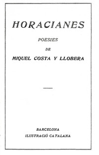 Miquel Costa i Llobera — Horacianes