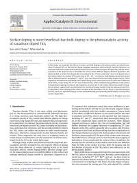 Sue-min Chang — Surface doping is more beneficial than bulk doping to the photocatalytic activity of vanadium-doped TiO2