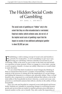 Earl L . Grinols — The Hidden Social Costs of Gambling