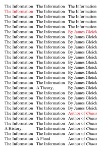 James Gleick — The Information: A History, a Theory, a Flood