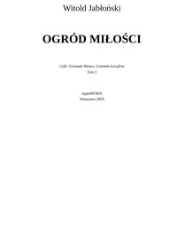 Jarus — Ogrod milosci - Witold Jablonski