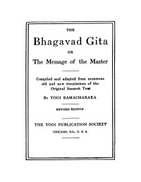 Yogi Ramacharaka — Bhagavad Gita or Message of the Master