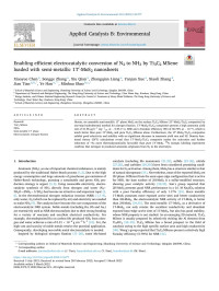 Xiaoyue Chen — Enabling efficient electrocatalytic conversion of N2 to NH3 by Ti3C2 MXene loaded with semi-metallic 1T′-MoS2 nanosheets