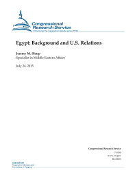 RL33003 — Egypt: Background and U.S. Relations