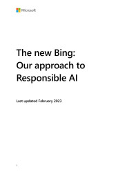 Microsoft — The new Bing - Our approach to Responsible AI
