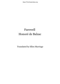 Honoré de Balzac — Farewell