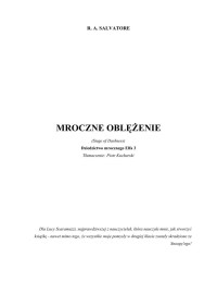 Mroczne Oblężenie — Salvatore Robert - Tom 03