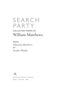 Matthews, William — Search Party