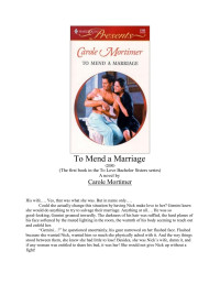 To Mend a Marriage — To Mend a Marriage