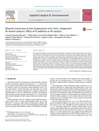 Tamara Siqueira Moraes & Raimundo Crisostomo Rabelo Neto & Mauro Celso Ribeiro & Lisiane Veiga Mattos & Marios Kourtelesis & Spyros Ladas & Xenophon Verykios & Fábio B. Noronha — Ethanol conversion at low temperature over CeO2—Supported Ni-based catalysts. Effect of Pt addition to Ni catalyst