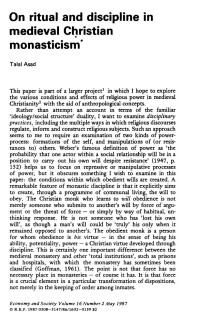 Unknown — On ritual and discipline in medieval Christian monasticism.