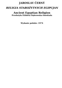 Cerny Jaroslav — Religia starożytnych Egipcjan