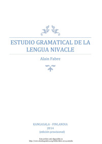 Alain Fabre — Estudio gramatical de la lengua Nivacle