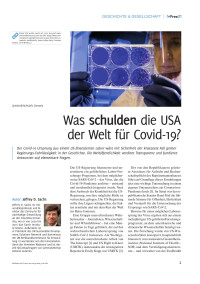 Jeffrey D. Sachs — Was schulden die USA der Welt für Covid-19?