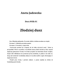 Jadowska Aneta — Dora Wilk - 01 - Złodziej dusz