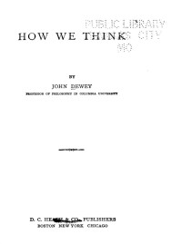 John Dewey — How We Think