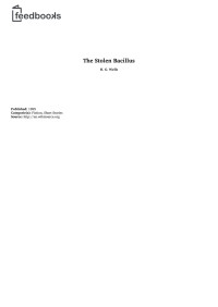 H G Wells — The Stolen Bacillus