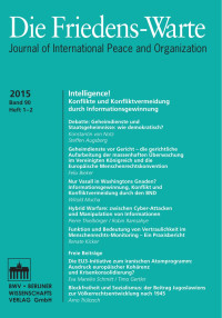 Prof. Dr. Andreas von Arnauld et al. — FW 1-2/2015 Die Friedens-Warte. Journal of International PEace and Organization