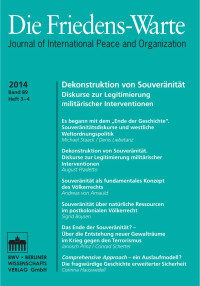 Prof. Dr. Andreas von Arnauld et al. (Hrsg.) — FW 3-4/2014 Die Friedens-Warte. Journal of International Peace and Organization