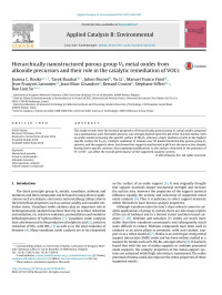 Joanna C. Rooke & Tarek Barakat & Julien Brunet & Yu Li & Manuel Franco Finol & Jean-François Lamonier & Jean-Marc Giraudon & Renaud Cousin & Stéphane Siffert & Bao Lian Su — Hierarchically nanostructured porous group Vb metal oxides from alkoxide precursors and their role in the catalytic remediation of VOCs