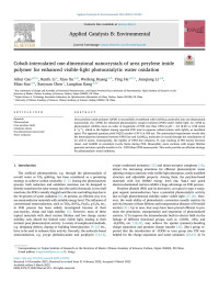 Aihui Cao — Cobalt-intercalated one-dimensional nanocrystals of urea perylene imide polymer for enhanced visible-light photocatalytic water oxidation