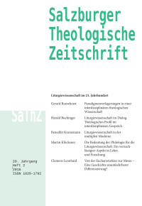 Ulrich Winkler (Hg.); — Salzburger Theologische Zeitschrift. 20. Jahrgang, 2. Heft 2016