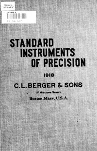 C. L. Berger & Sons — Engineering surveying & mining instruments