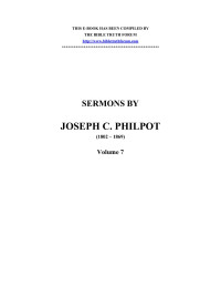 Bob — SERMONS BY JOSEPH C. PHILPOT - Sermon Index - Vol 7