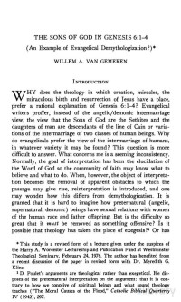 Willem A. VanGemeren — The sons of God in Genesis 6:1-4 (An Example of Evangelical Demythologization?)