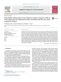 M. Barreau & M.-L. Tarot & D. Duprez & X. Courtois & F. Can — Remarkable enhancement of the selective catalytic reduction of NO at low temperature by collaborative effect of ethanol and NH3 over silver supported catalyst