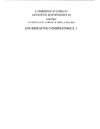 Richard P. Stanley — Enumerative Combinatorics, Volume 1