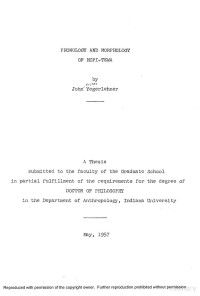 John Yegerlehner — Tewa; Phonology and Morphology of Hopi-Tewa