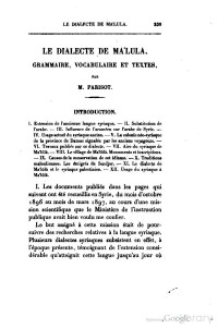 Parisot — Neo-Aramaic; Le dialecte de Ma'lula (1898)