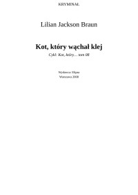 Ata — Kot, ktory wachal klej - Lilian Jackson Braun