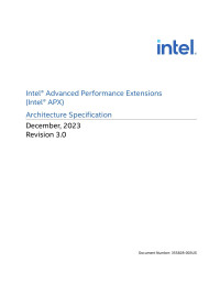 Intel Corporation — Intel® Advanced Performance Extensions (Intel® APX) Architecture Specification