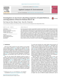 Xue Fang & Jun Xiao & Shaogui Yang & Huan He & Cheng Sun — Investigation on microwave absorbing properties of loaded MnFe2O4 and degradation of Reactive Brilliant Red X-3B