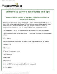 autho — Wilderness survival techniques and tips