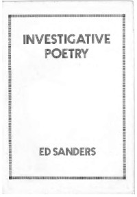 Ed Sanders — Investigative Poetry